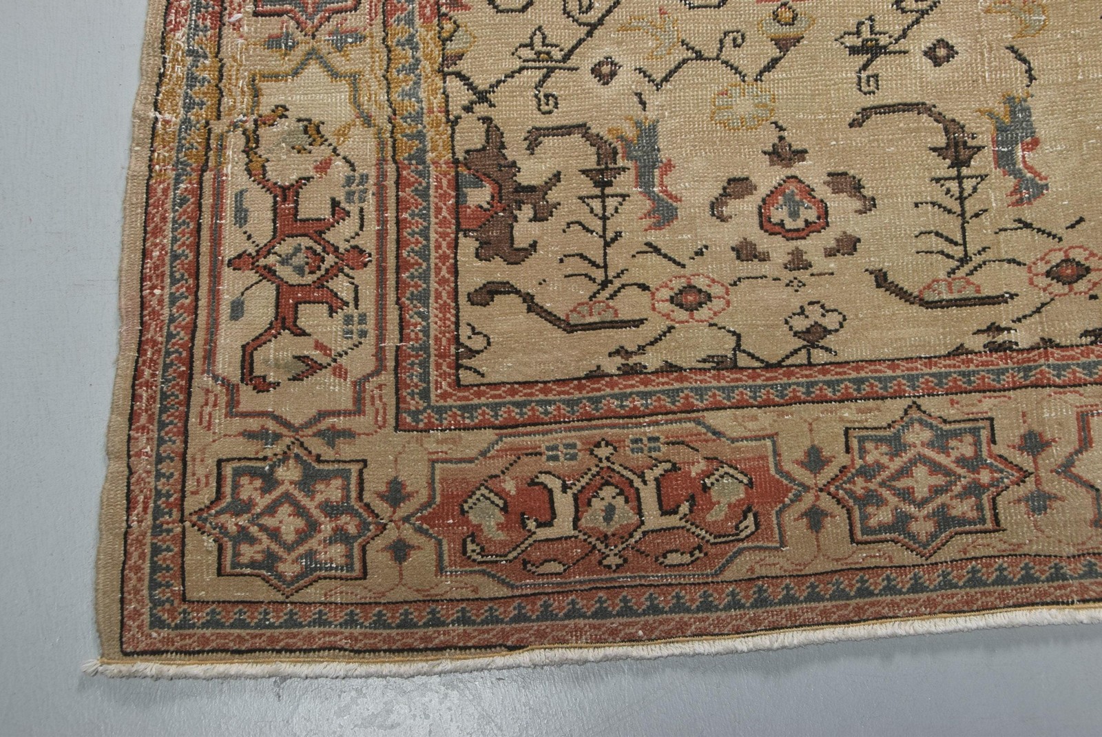 6,2×9 ft Turkish Rug, Large Vintage Rug, Brown Abstract Rug