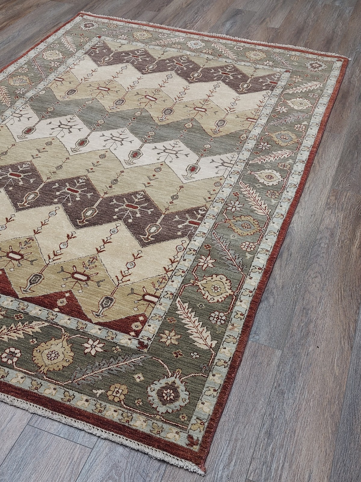 Bohemian Oushak Rug, Oushak Turkish Rug, Hand Made Contemporary Rug 5.5×8 Ft