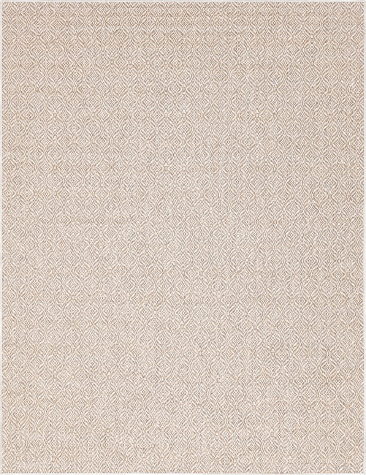 Outdoor Trellis Collection Area Rug – Deco Trellis (9′ x 12′ Rectangle, Taupe…