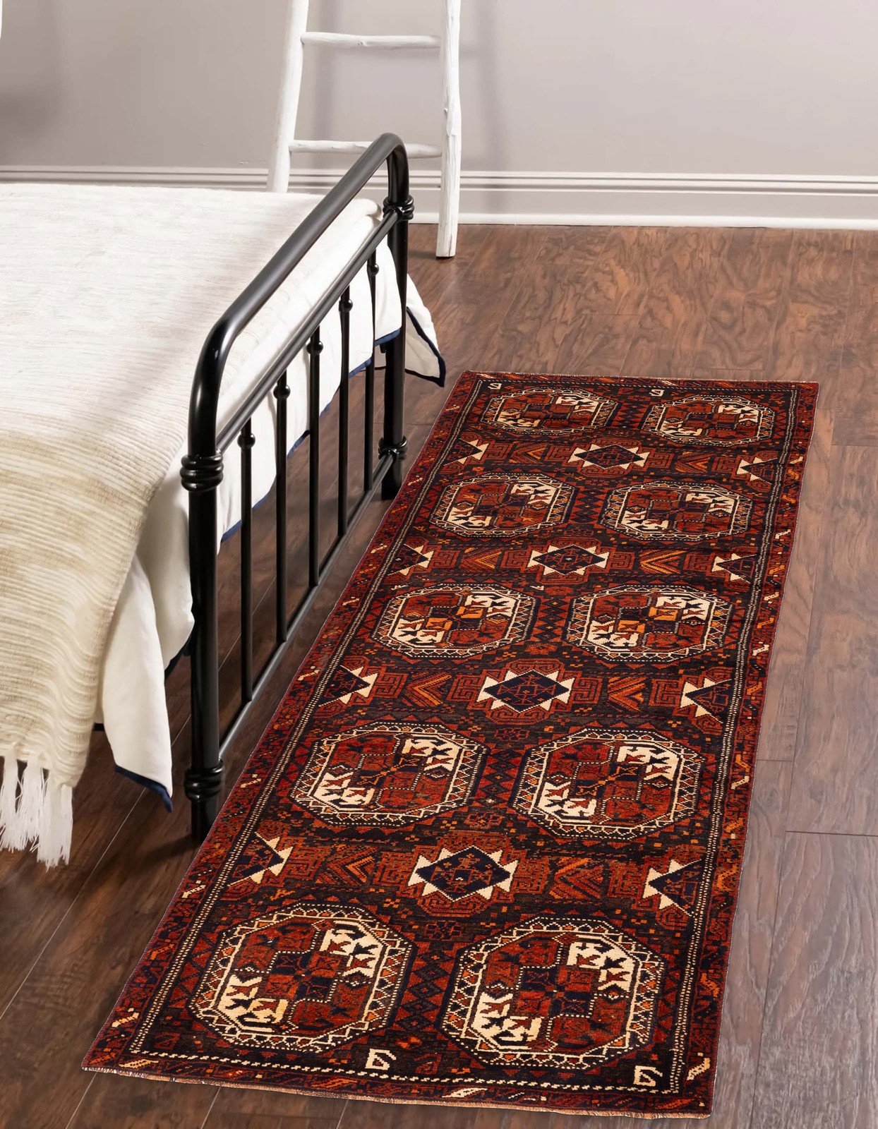 4’2″ x 13’4″ Vintage Hand-knotted Runner Rug Traditional Oriental Wool Carpet