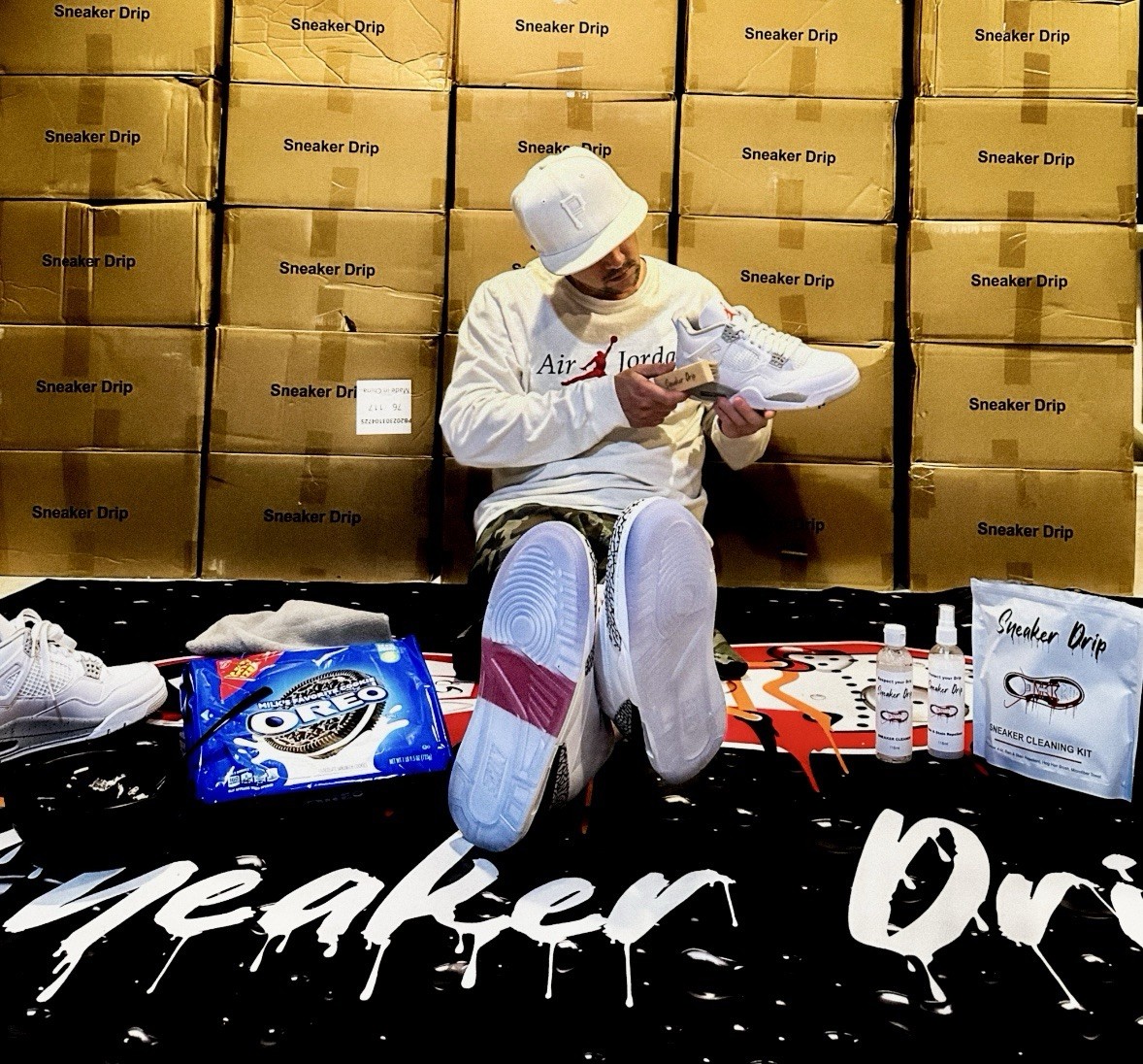 Sneaker Rug Stylish Shoe Room Rug Hype Beast 5’ x 7’ Sneaker Drip