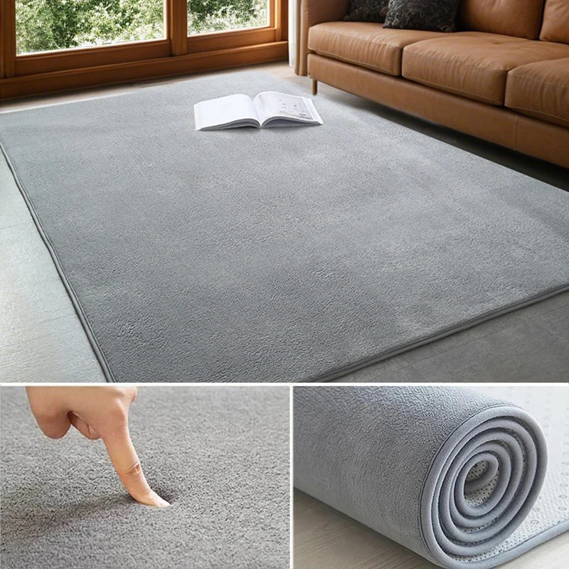 Plush Non-Slip Coral Velvet Carpet for Living Room & Kids Play Area