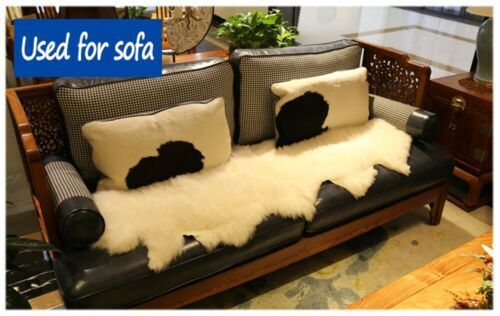 100% Genuine Sheepskin Fluffy Fur Rug Windward 60x110cm Natural Soft Fashion