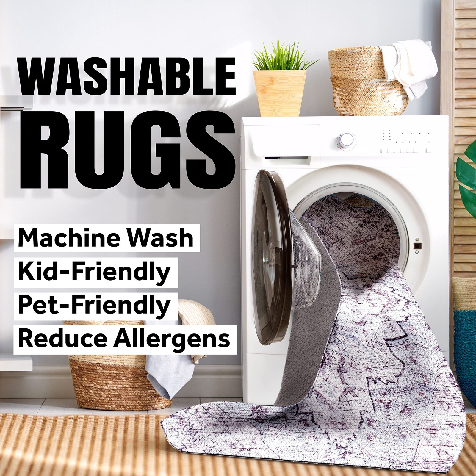 Jonathan Y Machine Washable Indoor Area Rug 8X10 Navy/Light Gray Dalyan