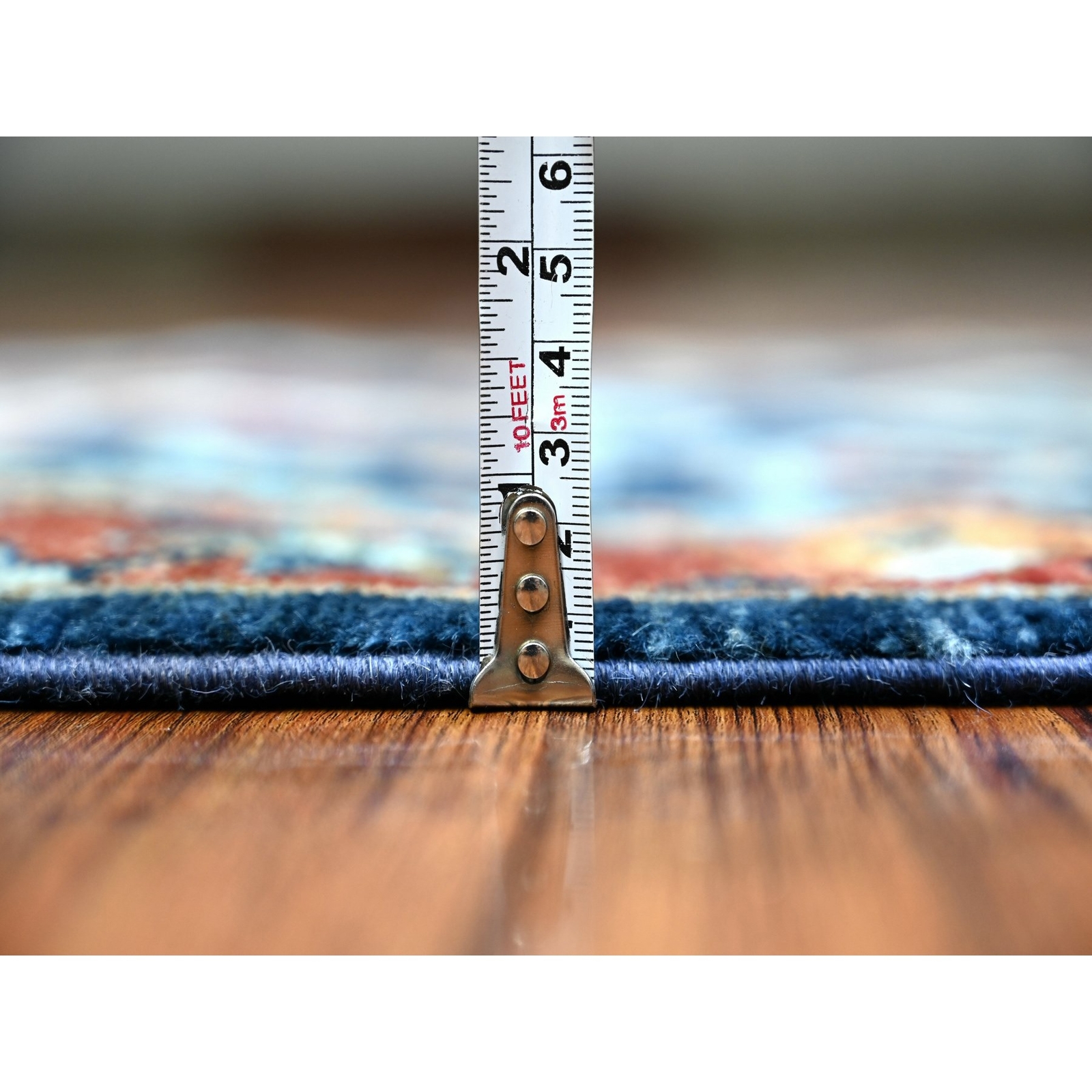 2’6″ x 6’1″ Blue Karajeh Design Pure Wool Fine Aryana Runner Oriental Rug R88625