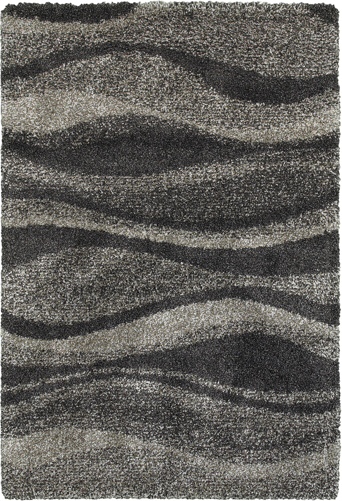 Gray Waves Curves Arches Rows Striped Area Rug 5992E – Aprx 3′ 10″ x 5′ 5″