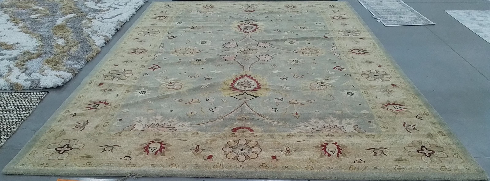 LTBLUE / IVORY 9′-6″ x 13′-6″ Back Stain Rug, Reduced Price 1172800708 AT249A-10