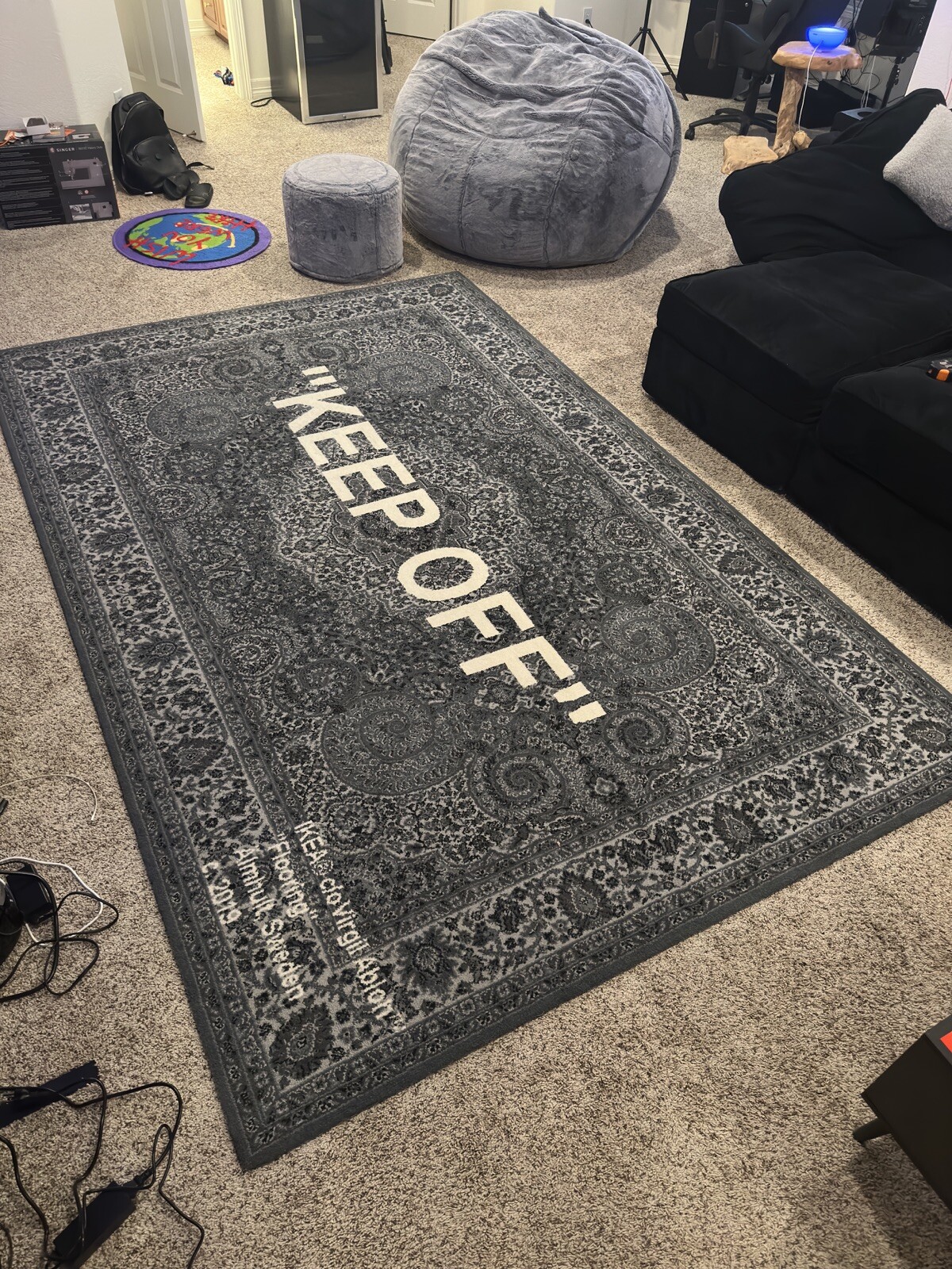 Virgil Abloh x IKEA “KEEP OFF” Rug200x300 CM Grey/White Off White NEW Never Open