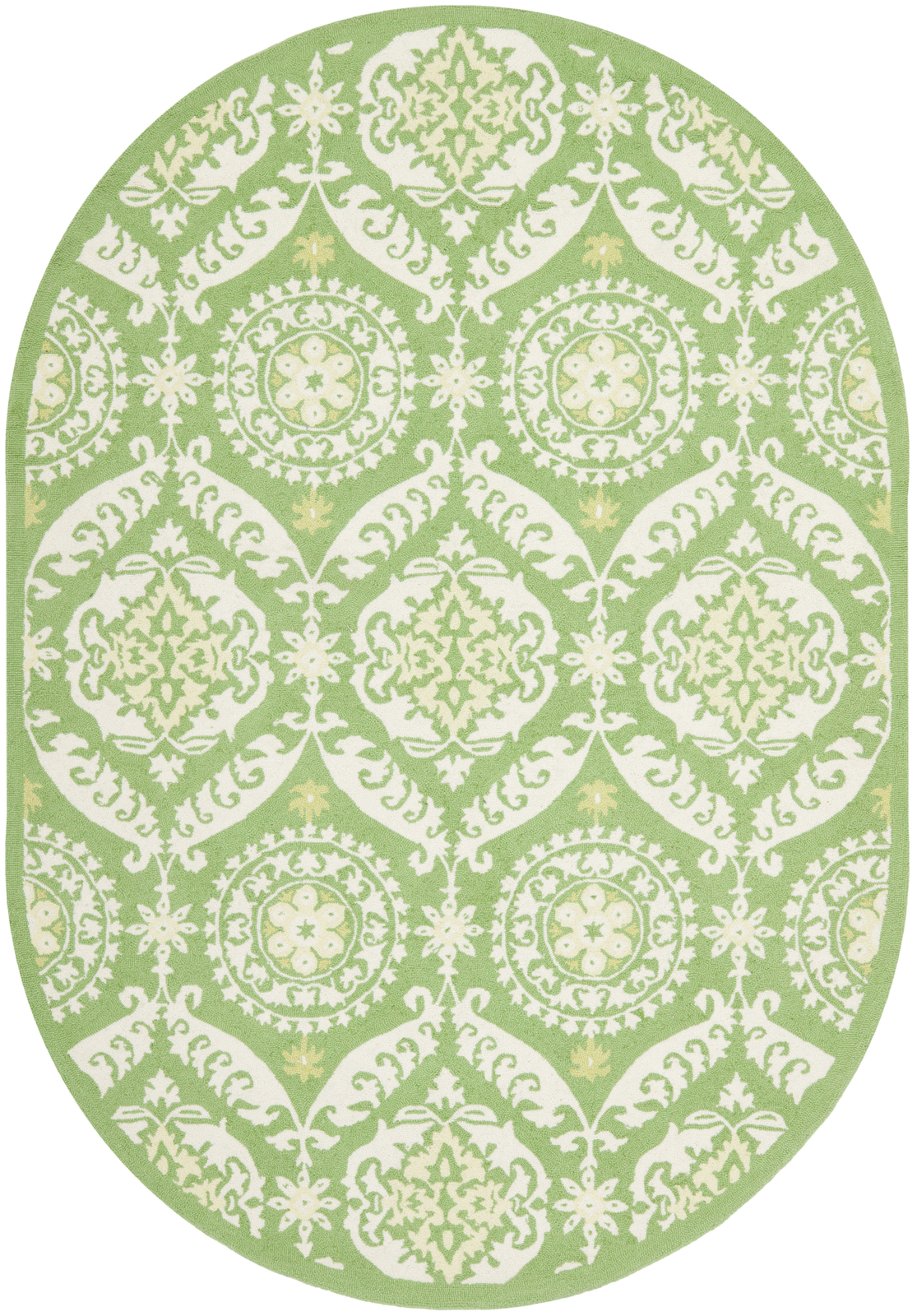Safavieh Chelsea GREEN / BEIGE 7′-6″ X 9′-6″ Oval Area Rug – HK356B-8OV