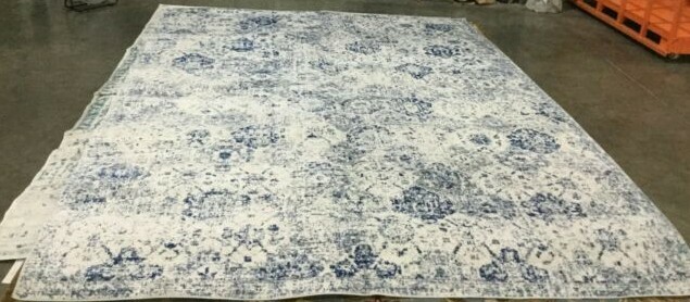 WHITE / ROYAL BLUE 11′ X 15′ Stained Rug, Reduced Price 1172647486 MAD611C-1115