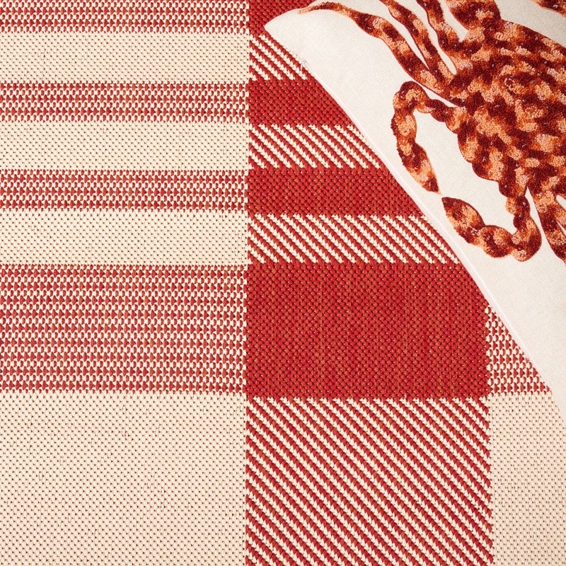 Indoor Outdoor Plaid Runner Rug Waterproof Medium Pile Durable Easy Clean Design