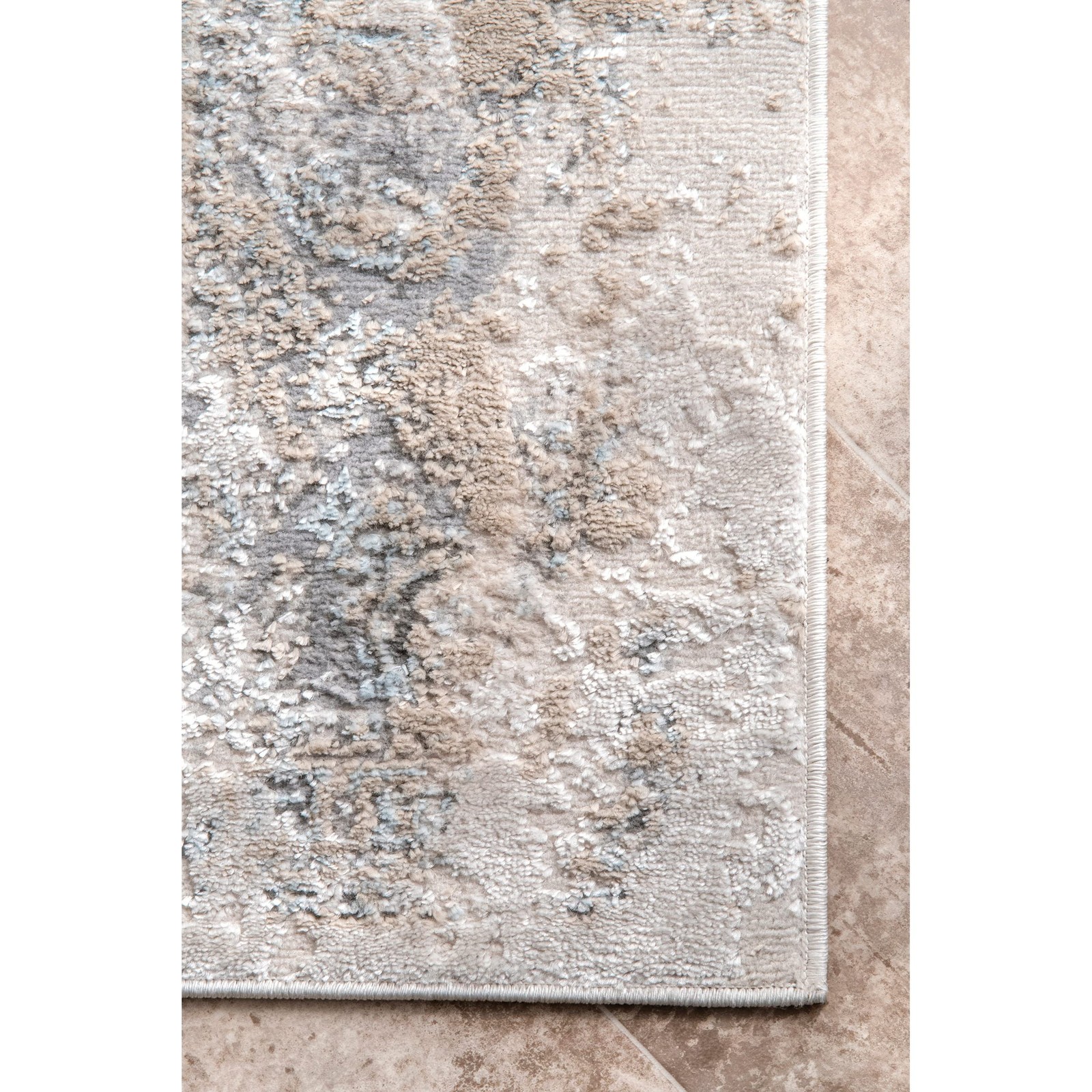 Nuloom Jodee Vintage Medallion Area Rug 4X6 Silver Cfdr04B-406