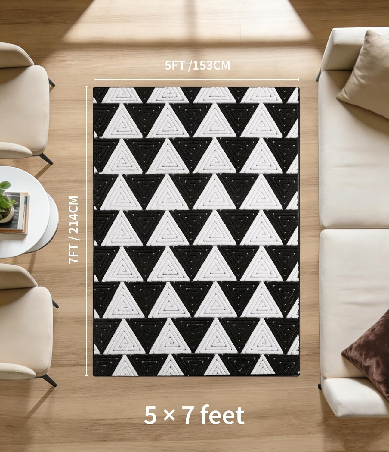 Area Rugs Geometric Ultra Soft Washable Carpet Mat for Bedroom Living Room Floor