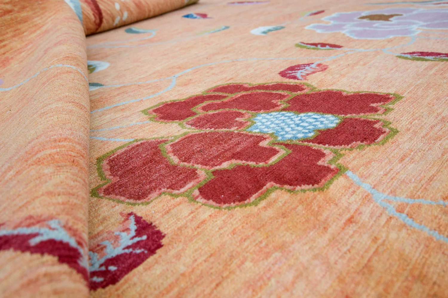 VINTAGE Botanical Art Deco Wool Area Rug 8×10 Oriental Floral Living & Bedroom