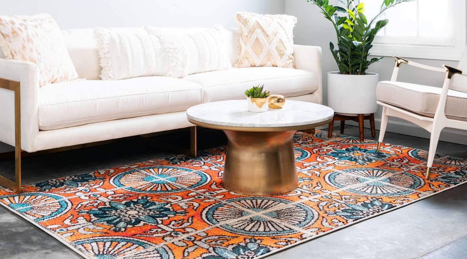 Unique Loom Estrella Collection Floral Geometric Vibrant Modern Abstract Area