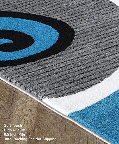 Glory Rugs Modern Area Rug 5×7 Turquoise Swirls Carpet Bedroom Living Room