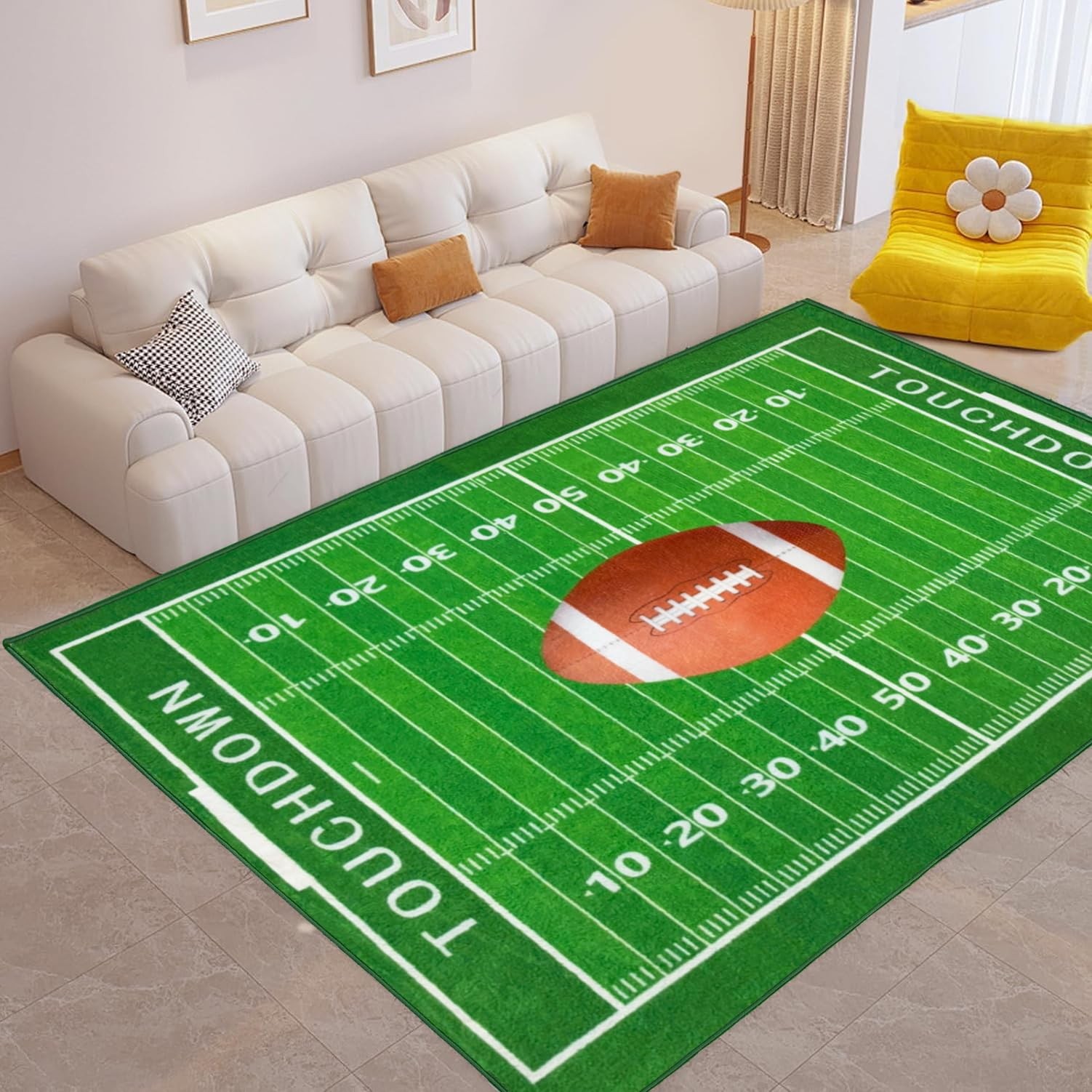Football Field 2×3 Rug for Boys Bedroom Sports Rugs for Boys Room Decor, Soft…