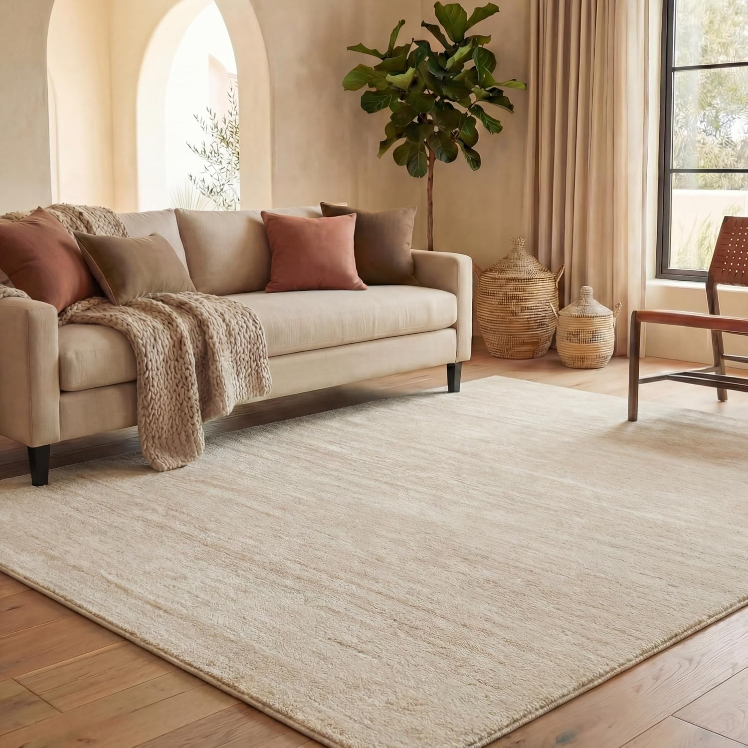SAFAVIEH Area Rug 8X10 – Adirondack Collection – Large – Champagne & Cream, Mode