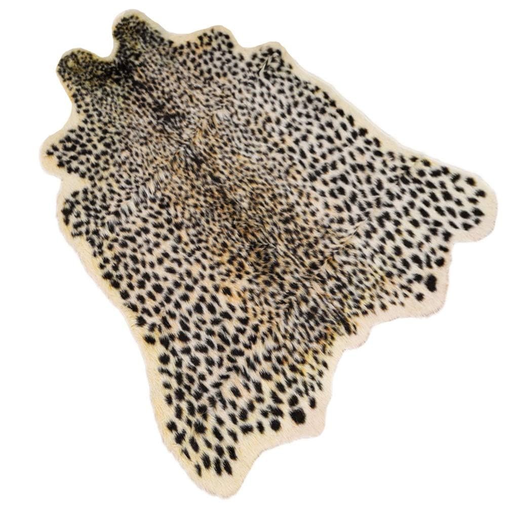 3.3×3.1ft Cute Faux Cheetah Rugs Print Rug, Polyester Animal Area Carpet