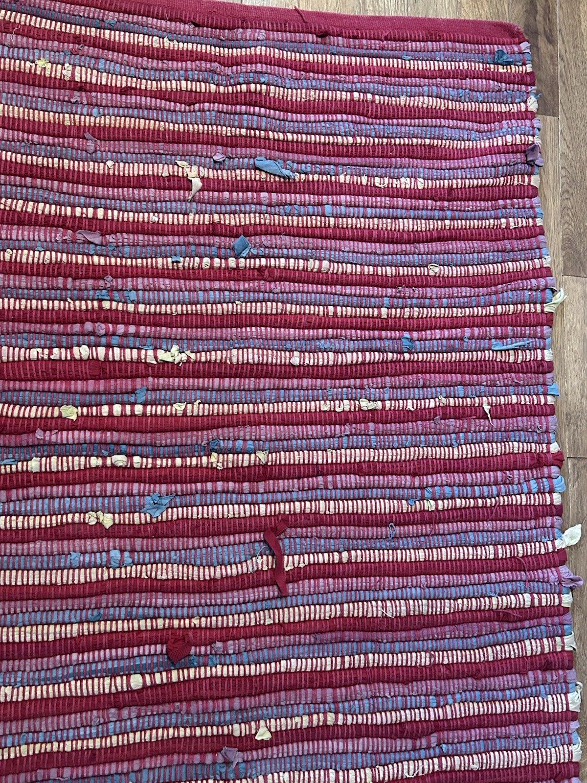 Pier 1 Imports Hand Woven Cotton Rag Rug 59×39 Boho Farmhouse Natural Fiber