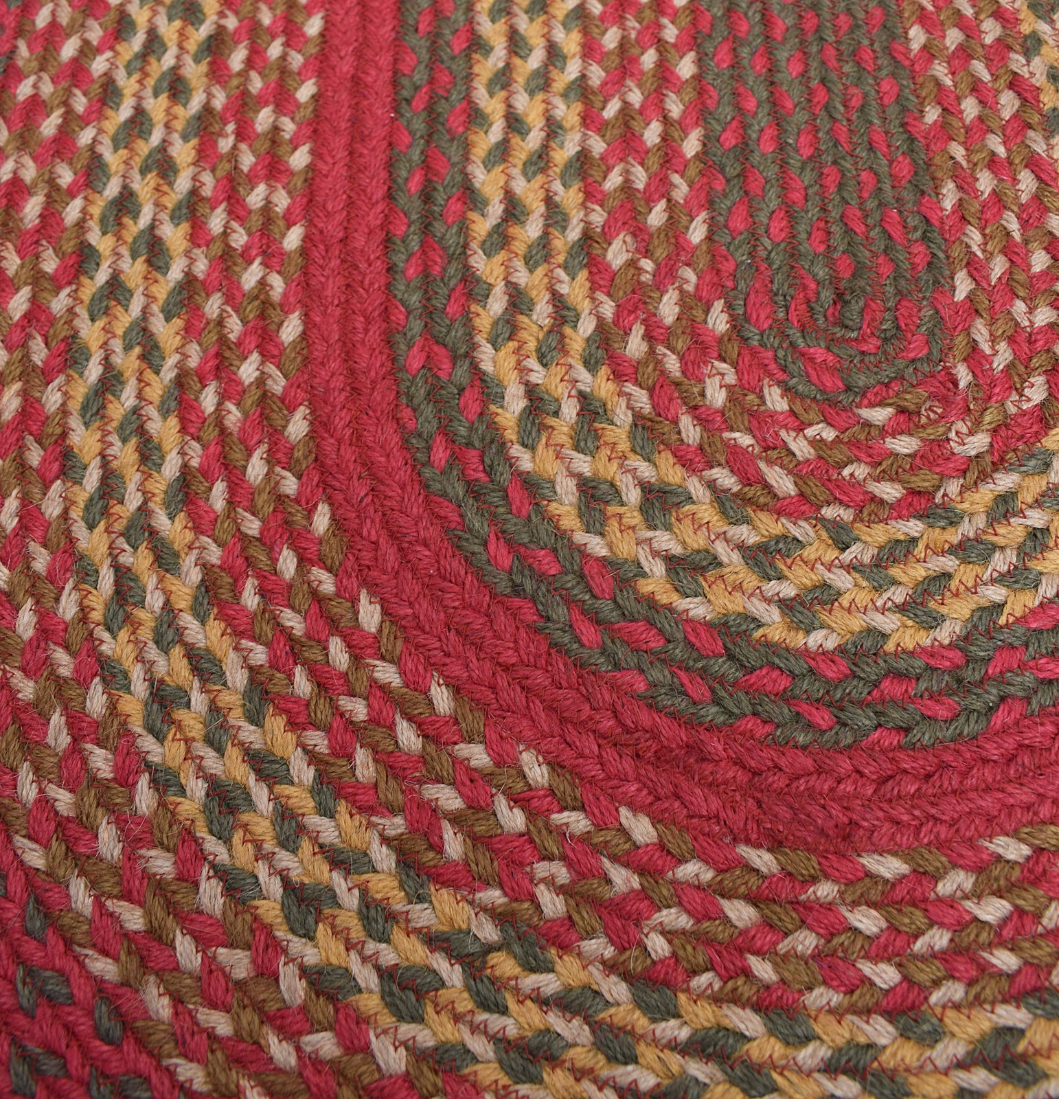 Red Braided Farmhouse Jute Rug in Rectangles Oval Runner for Kitchen