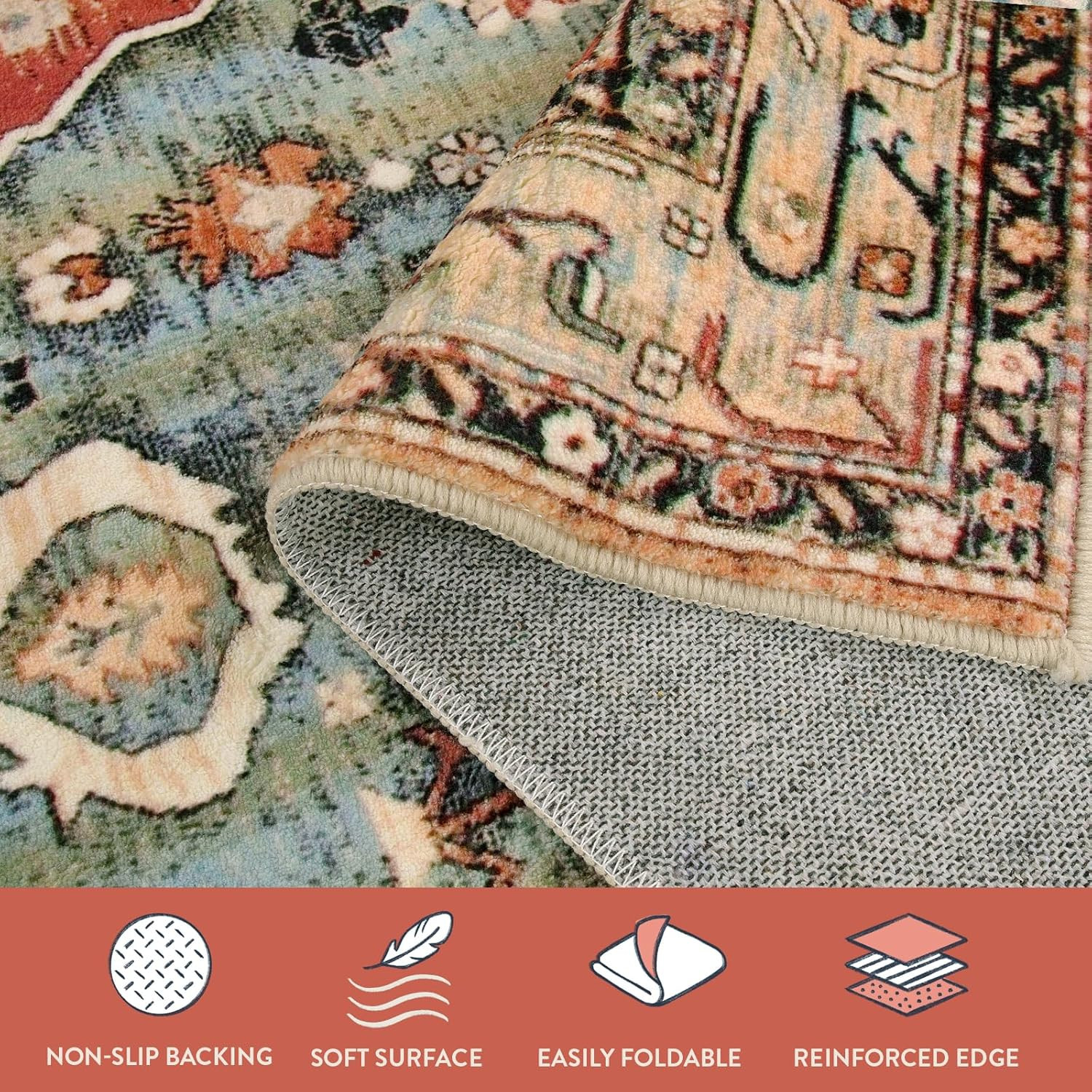 Felice Boho Tribal 2X3 Washable Small Rugs for Entryway Doormat Indoor Entrance,