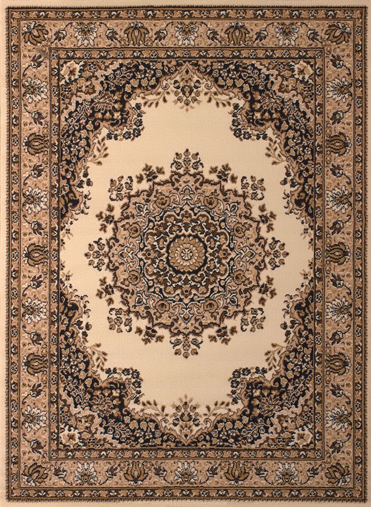 Ivory Traditional European 5×7 Medallion Area Rug – Actual Size: 5′ 3″ x 7′ 2″