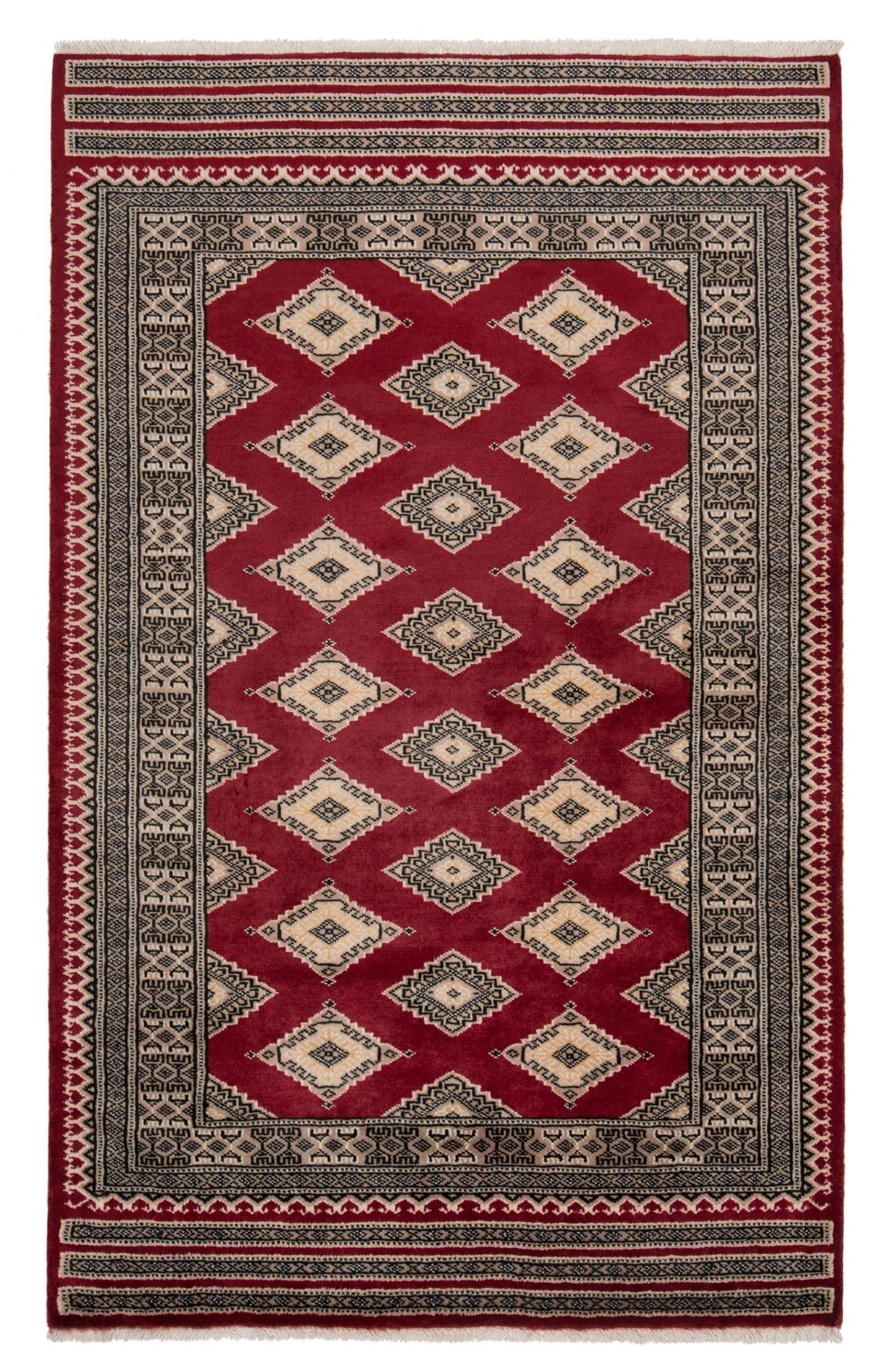Pakistan Bokhara 157×98 cm Hand Knotted Oriental Carpet Rug Wool New Red