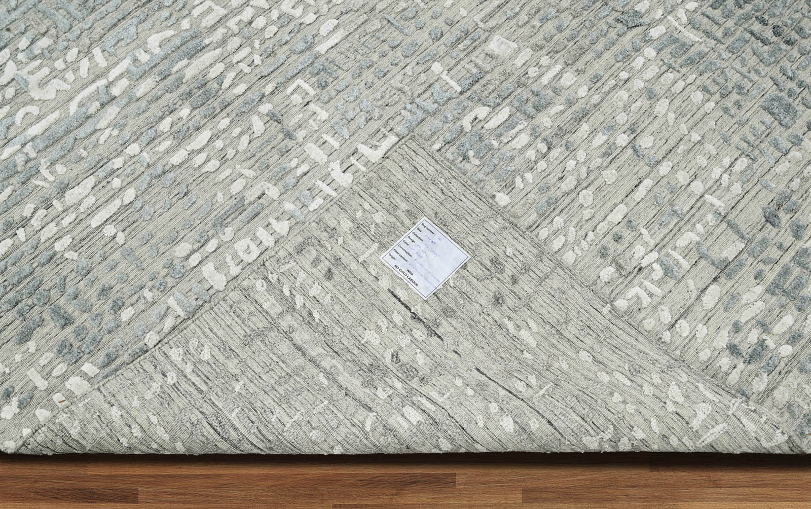 10×14 Gray Hand Knotted Modern Tibetan Wool/Bamboo Silk Area Rug