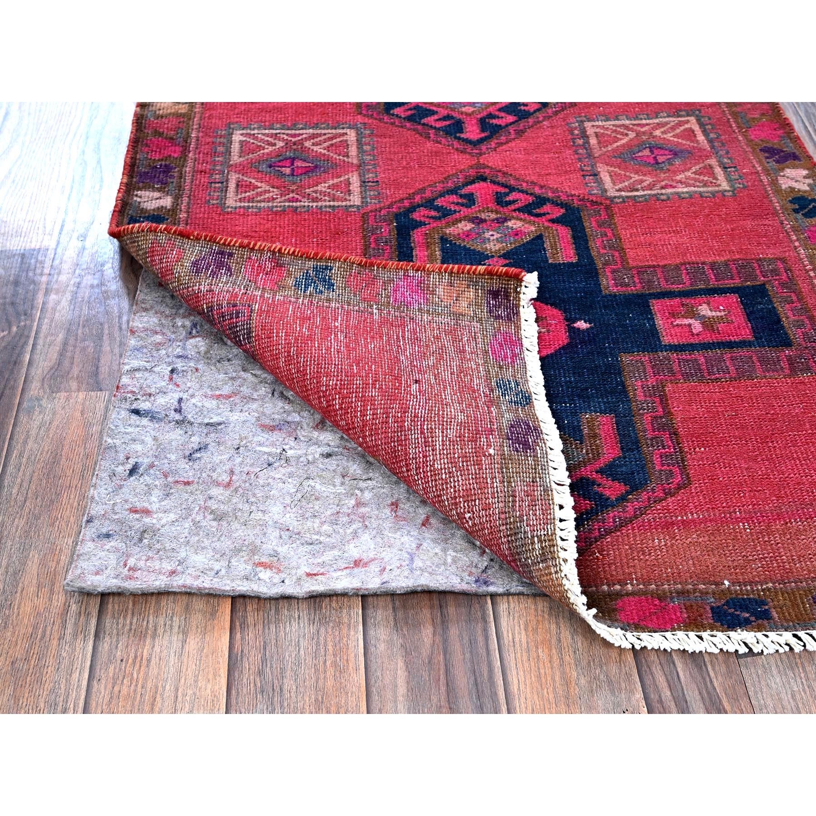 2’5″x9’10” Overdyed Pink Northwest Zoroastrian Wool Hand Knotted Runner Rug R651