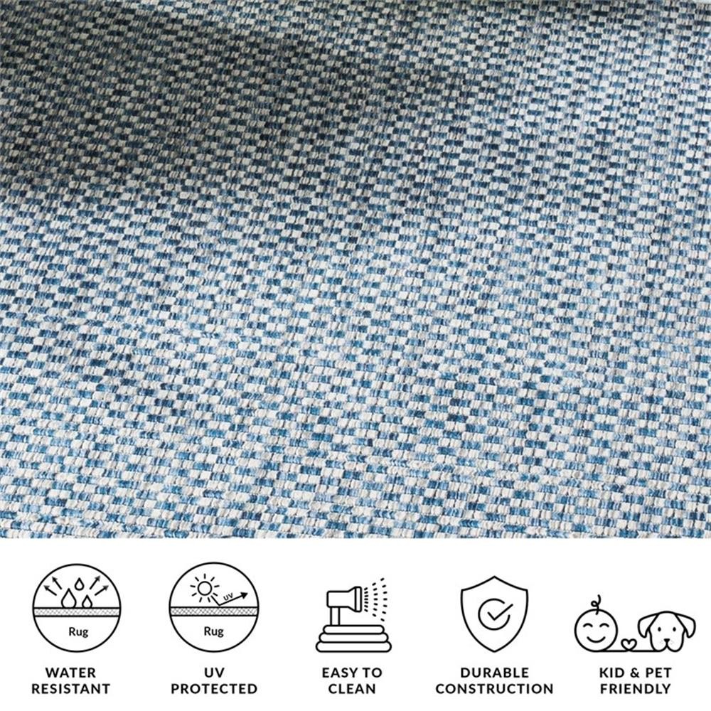 Pemberly Row 2’3″ x 14′ Extended Runner Rug in Blue and Light Gray