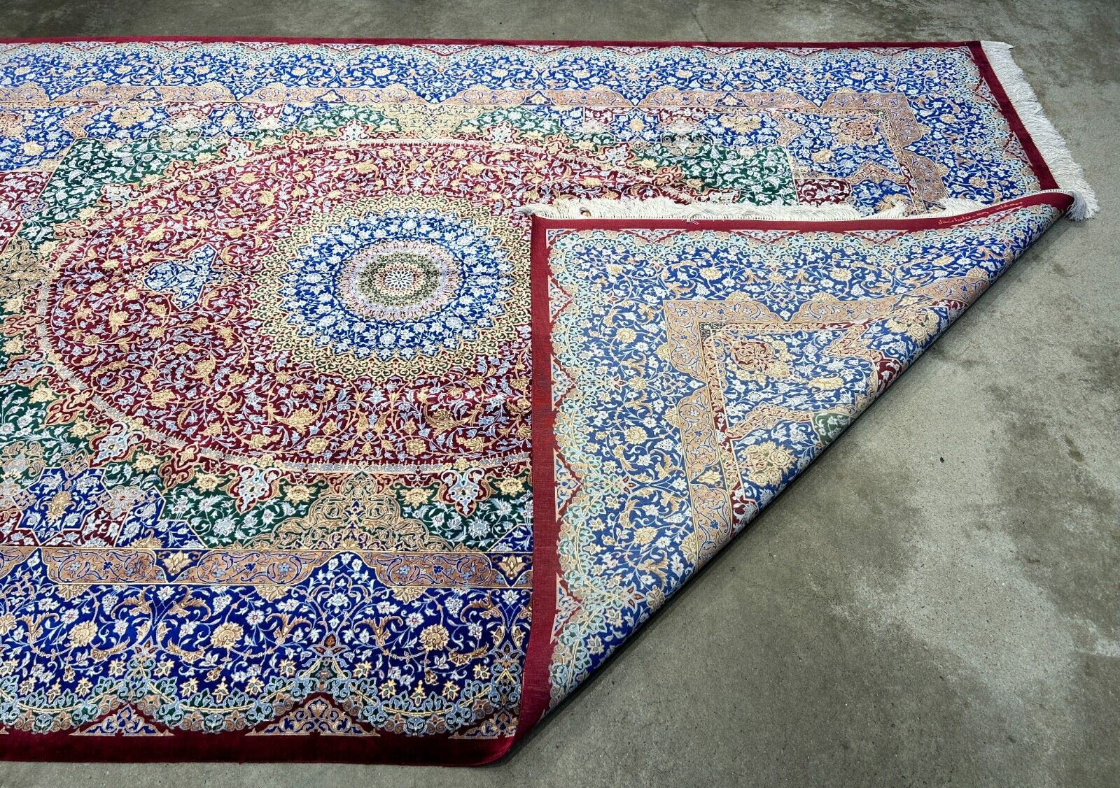 7×10 Luxurious Fine Hand-Knotted 100% Silk Signed Persiane Qume Rug Handmade