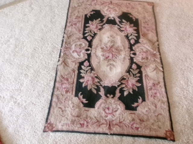 22 x 34 Inch Hand Crafted Needlepoint Rug