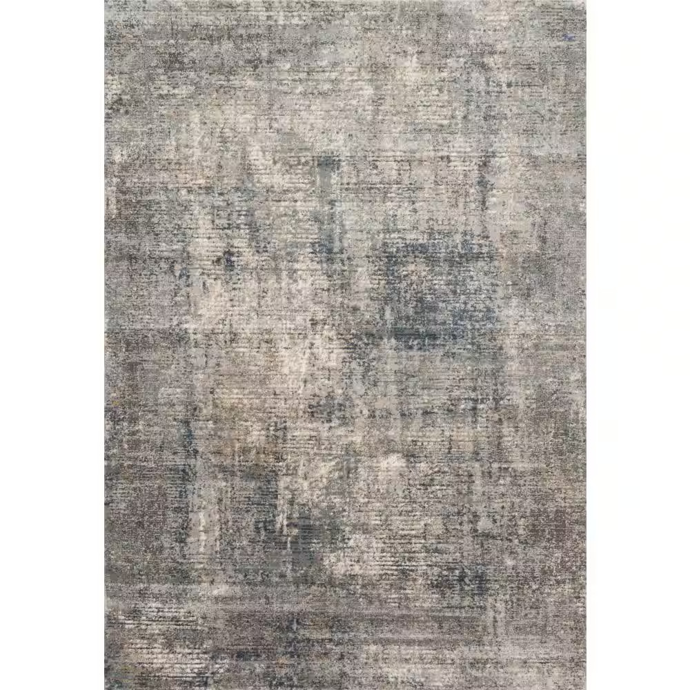 Teagan Denim/Slate 2 Ft. 8 In. X 4 Ft. Modern Abstract Area Rug
