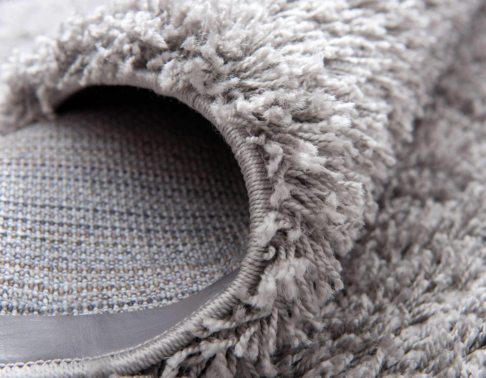 8 Round Cloud Gray Shag Rug Soft Luxurious Solo Solid Collection Unique Loom