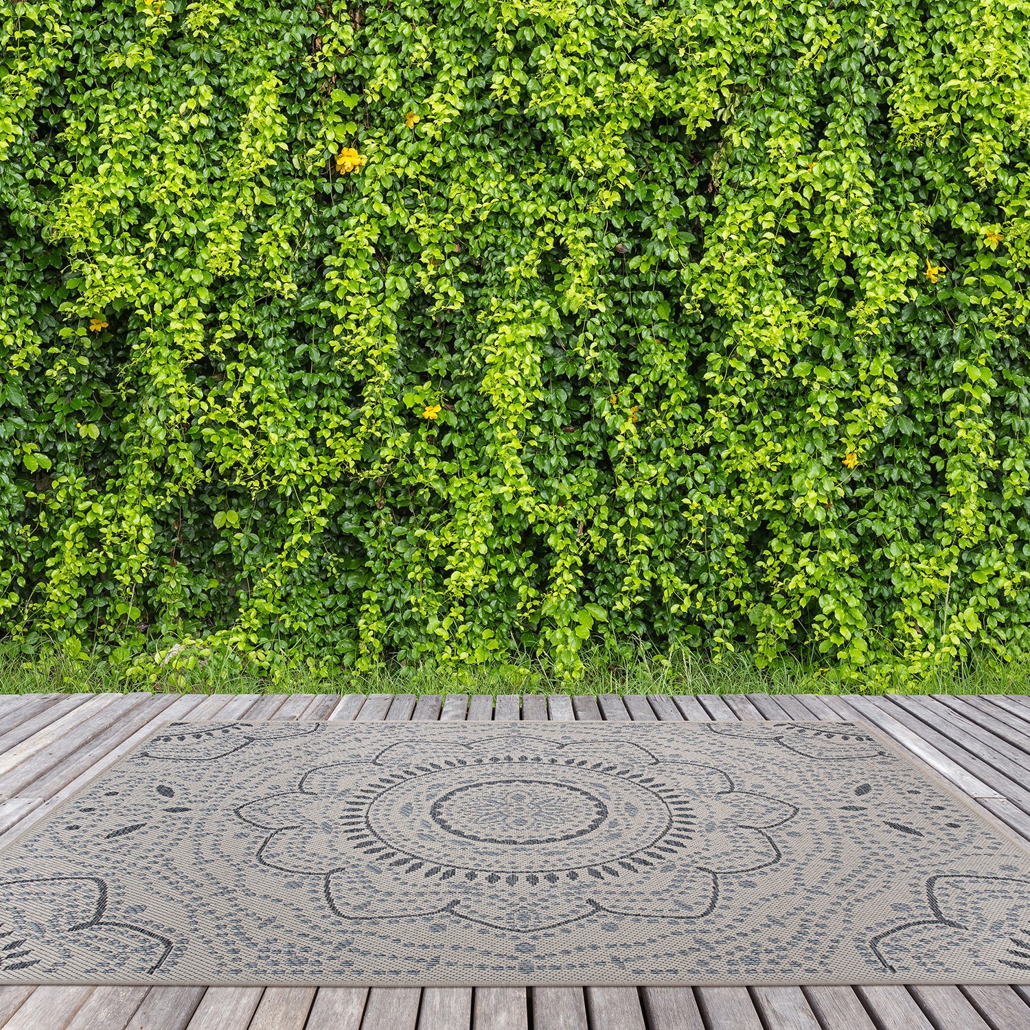 Rugshop Outdoor Rug Portia Oriental Medallion Indoor/Outdoor Rugs Patio Rugs 5×7