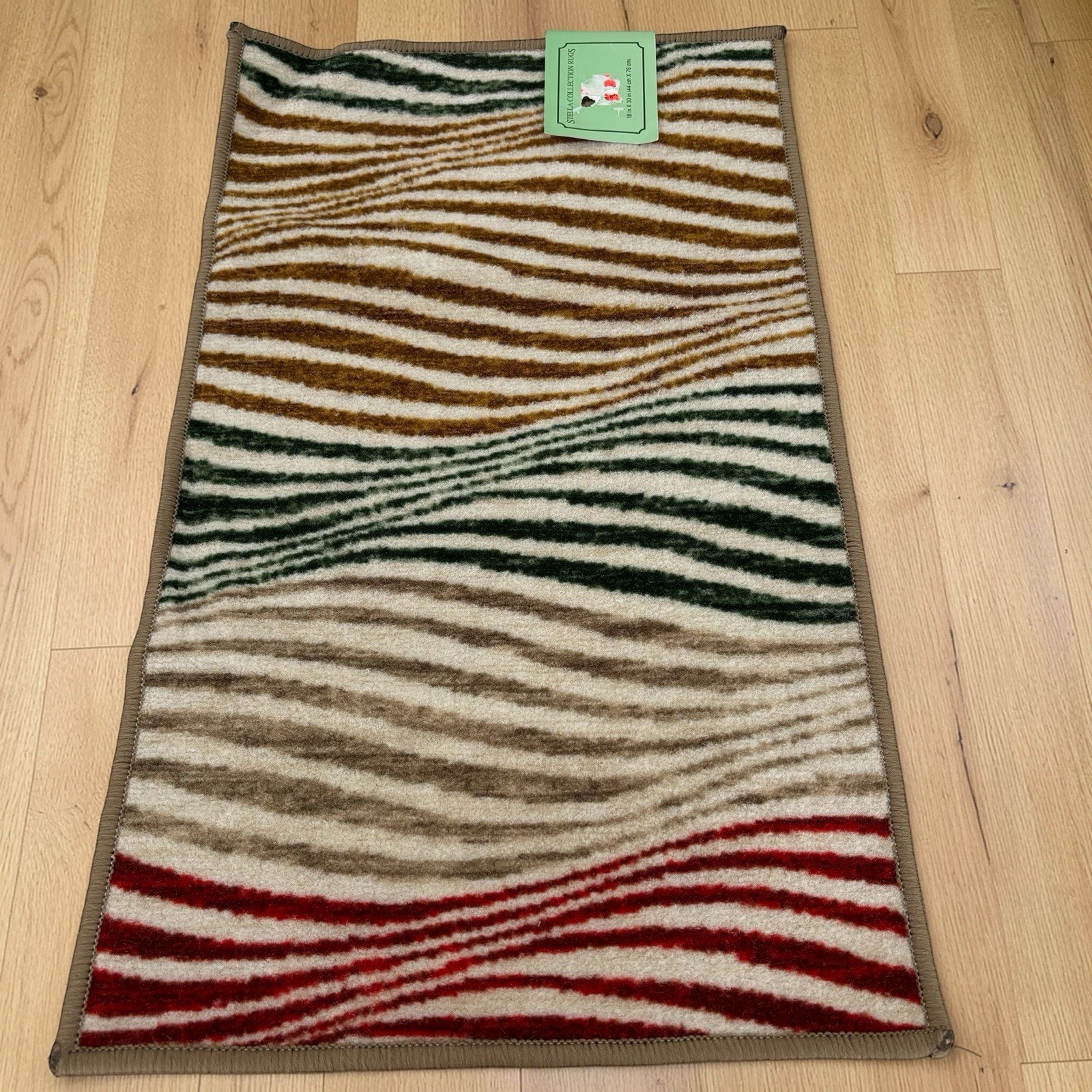 Stella Collection Rugs 2pc Set Wave Stripe Runner 20×60 Accent Mat 18×30 NWT