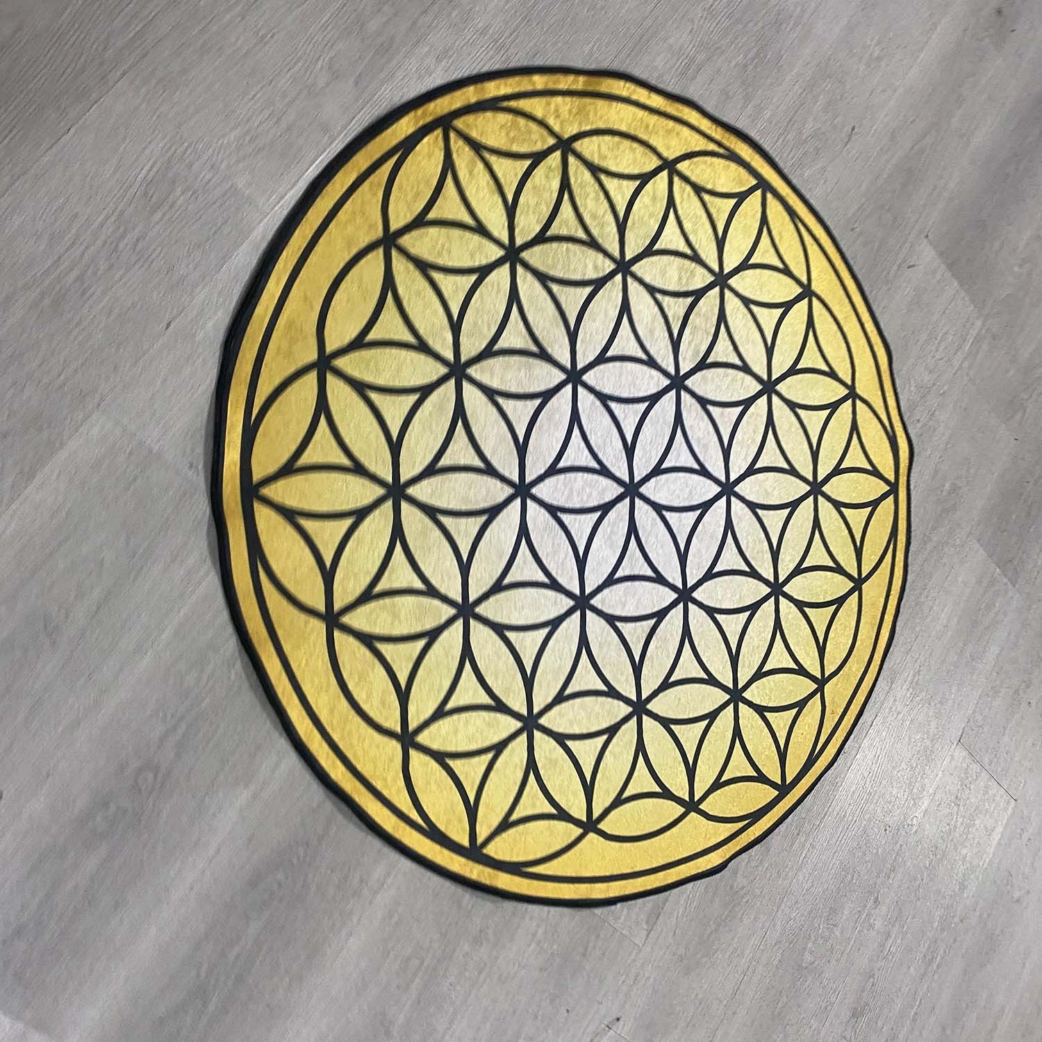 Flower of Life Rug, Sacred Geometry Mat, Mandala Round Carpet, Boho Meditation