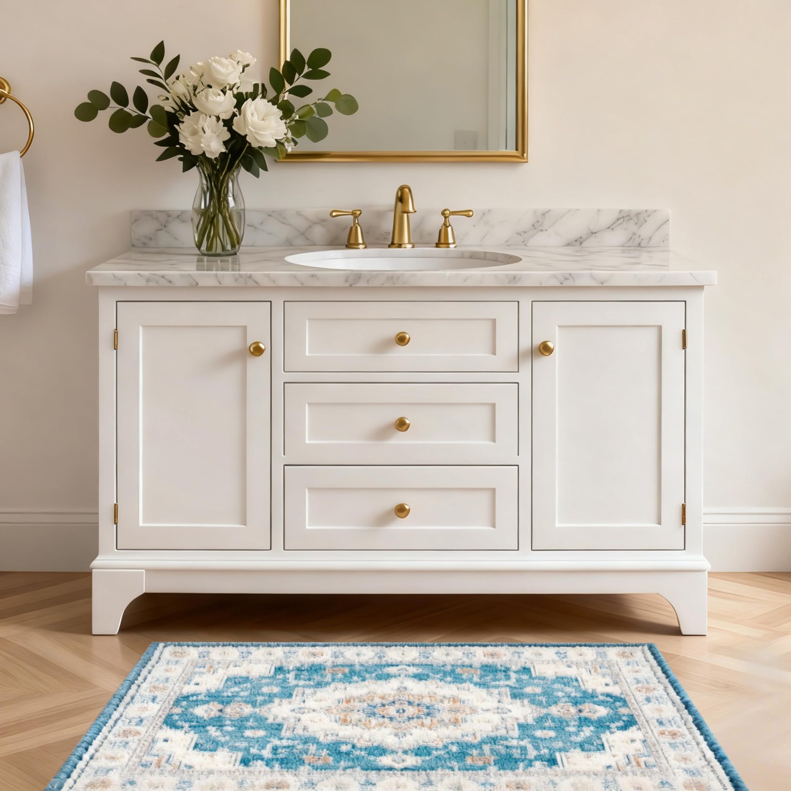Hallway Washable Runner Rug 2’x3′ Vintage Soft Farmhouse Entryway Kitchen Run…
