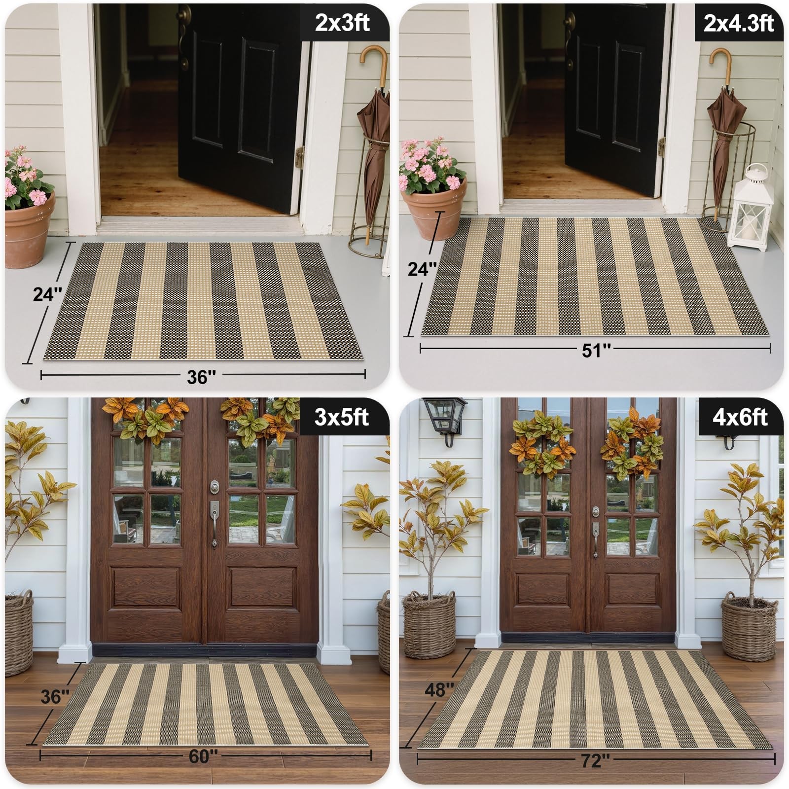 Front Door Mat Outside Entrance 24″x35″ Outdoor Doormat Welcome Mat