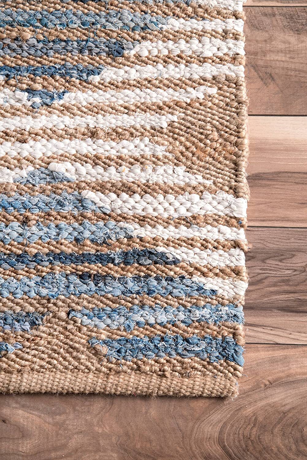 Rug Natural Marla Denim Jute Braided Diamond Handwork Carpet Area Loom Rug