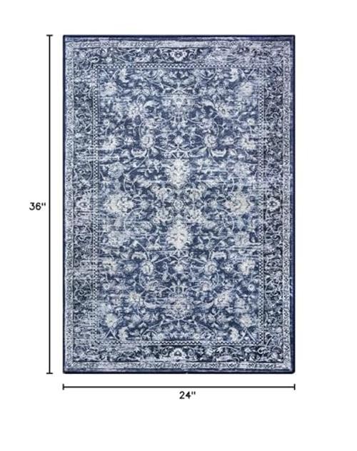 Small Area Rug 2×3 Entryway Rugs Printed Vintage Floral Machine Washable Rug