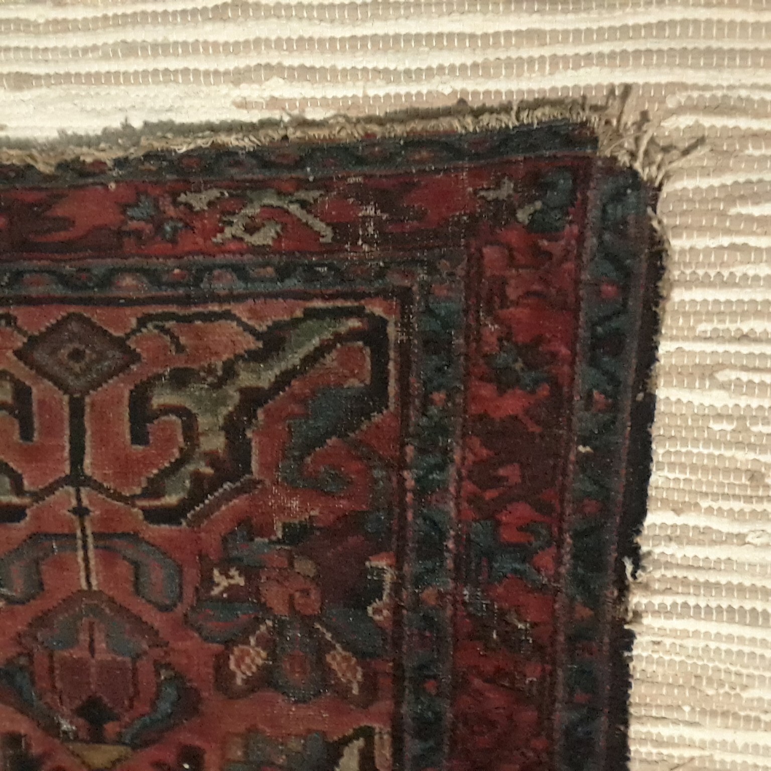 Floor Doormat Wool Turkey Area Rug 2.5 x 4.5 ft Vintage Distressed Pink Red Blue