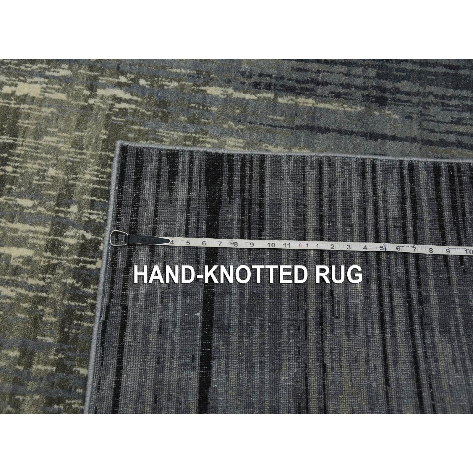 8′ x 10’3″ BlueGray Modern Ombre Design Hand Knotted Pure Wool Rug R75144