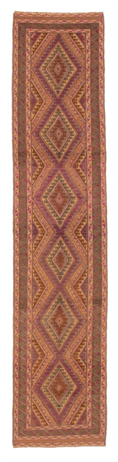 Traditional Tan Hand-knotted Oriental Carpet 2’7″ x 12’2″ Area Rug