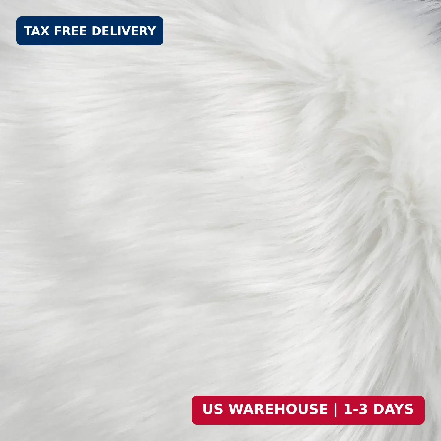 IVON 15.5 Inches White Round Faux Fur Rug, Fluffy Rug Cushion for Chair, Backgro