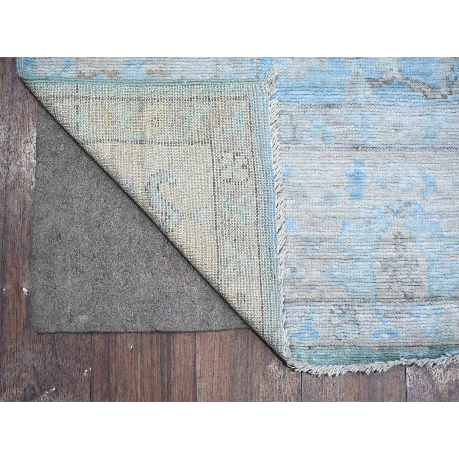 6’2″ x 8’10” Argentina Blue Natural Dyes Angora Oushak Oriental Rug R89120