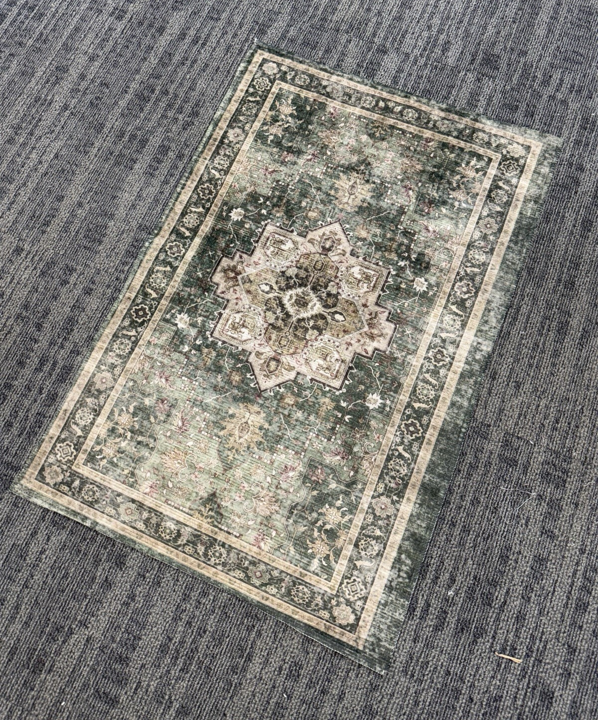 2×3 ft. Area Rug Green/Beige/Brown Non-Slip Washable