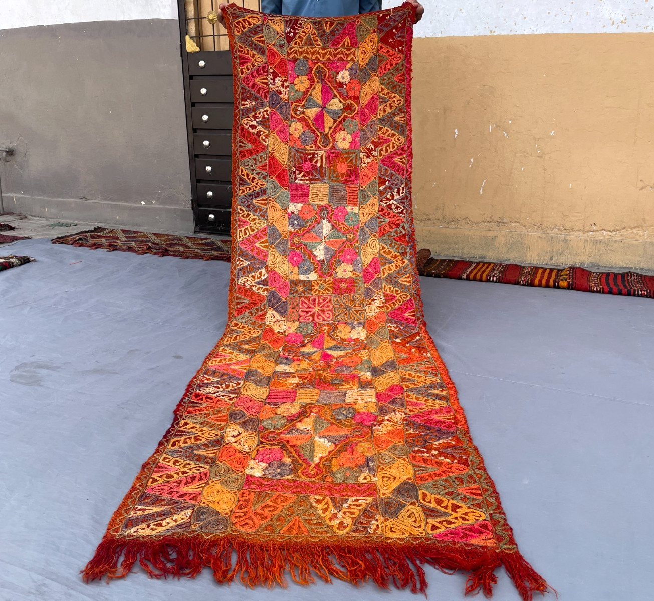 2’5 x 7’7 Ft Vintage Tribal Suzani Embroidered Runner Rug – Afghan Handmade Boho