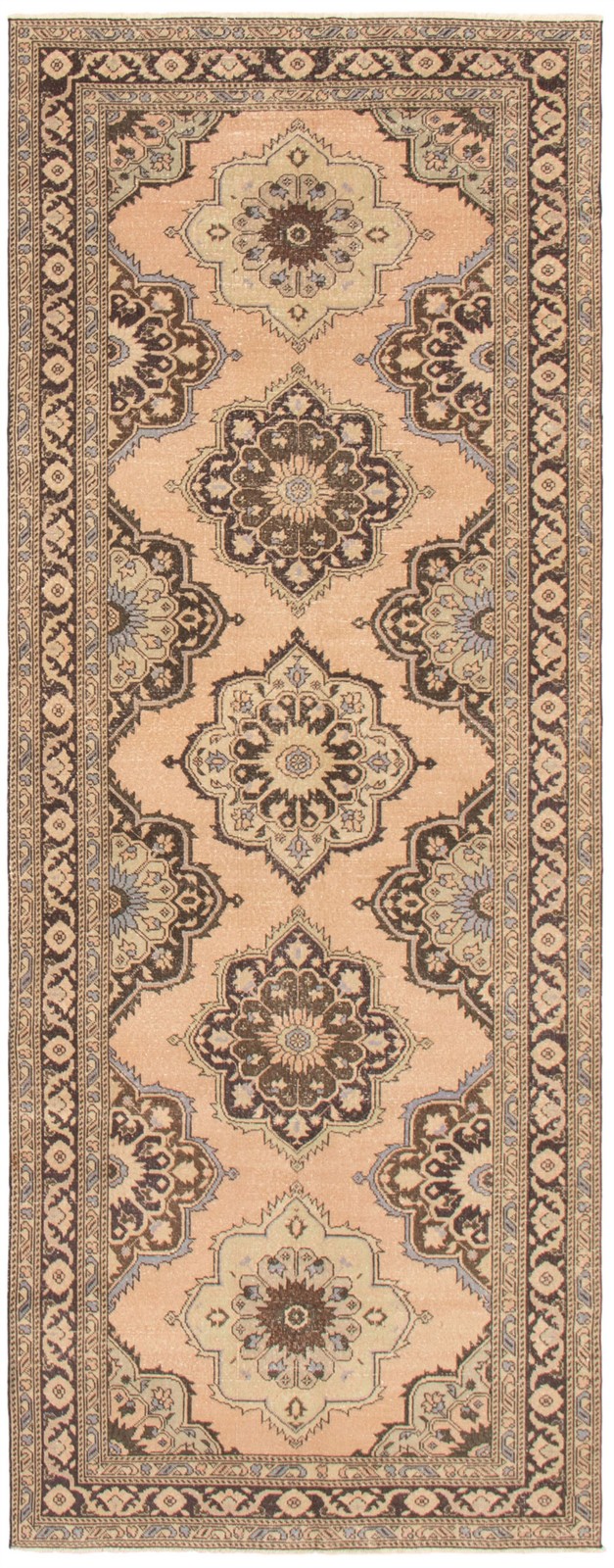 Vintage Hand-Knotted Area Rug 4’9″ x 12’6″ Traditional Oriental Wool Carpet
